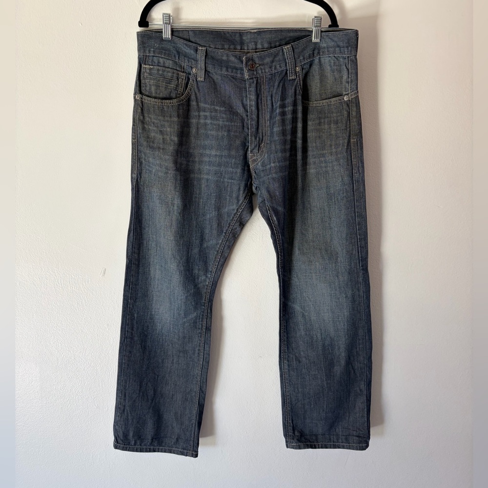 Levi’s 514 Slim Straight‎ Back Zippered Pockets Y2K Blue Jeans Size 36Wx30L